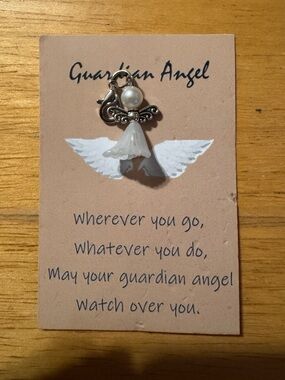 Guardian Angel Acrylic & Metal Beaded Charm